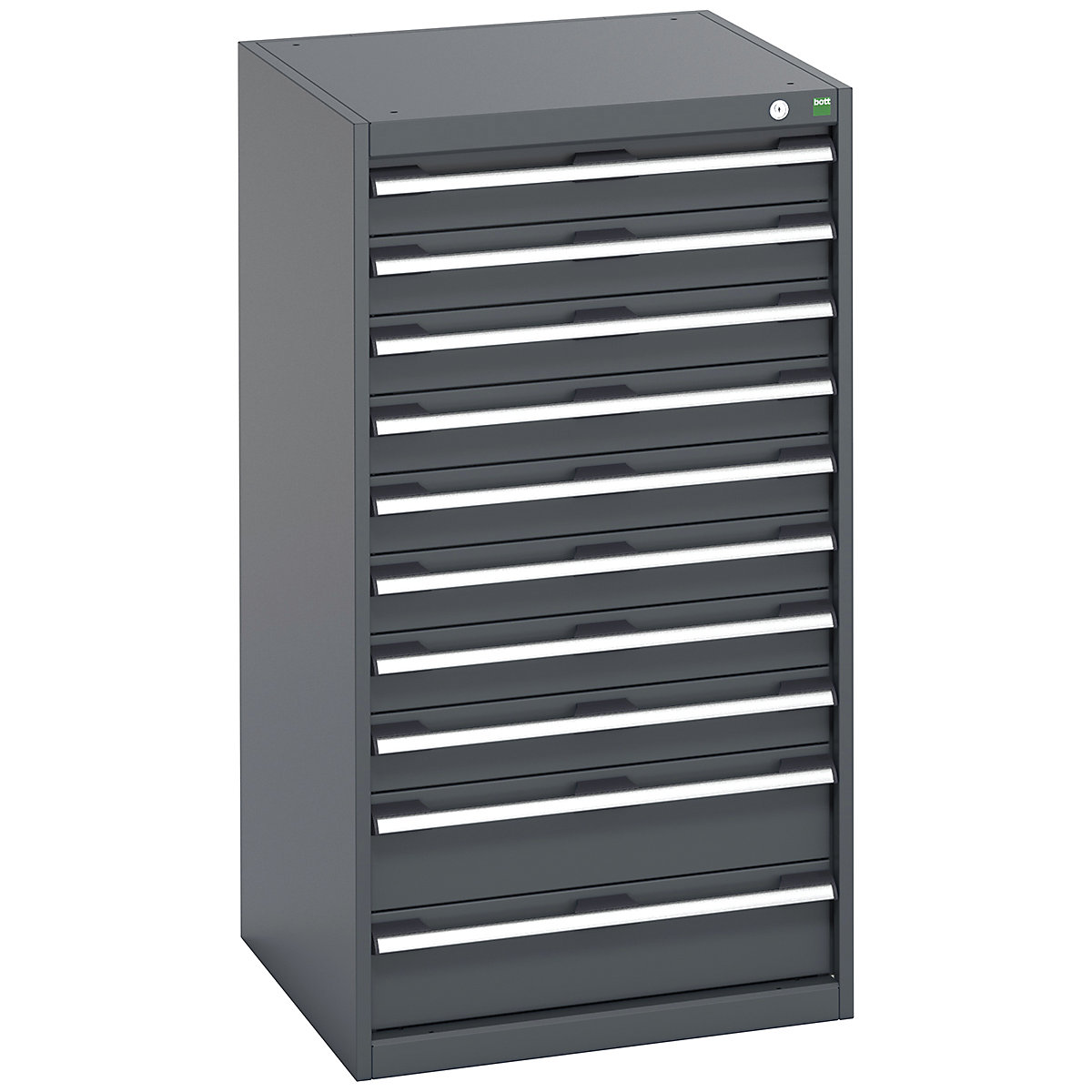 Bott Cubio Cabinets | 650mm Wide, Bott Cubio Cabinets | 650mm Wide, Bott Cubio Cabinet | 10 Drawers | 1200h x 650w x 650d mm | Dark Grey Doors | Dark Grey Housing-0
