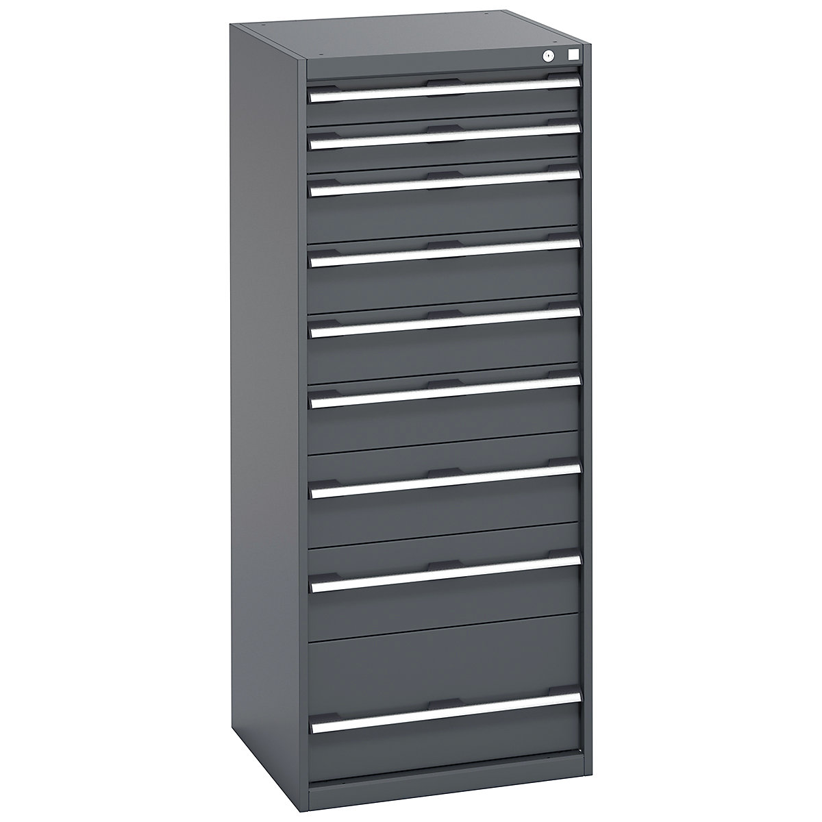 Bott Cubio Cabinets | 650mm Wide, Bott Cubio Cabinets | 650mm Wide, Bott Cubio Cabinet | 9 Drawers | 1600h x 650w x 650d mm | Dark Grey Doors | Dark Grey Housing-0