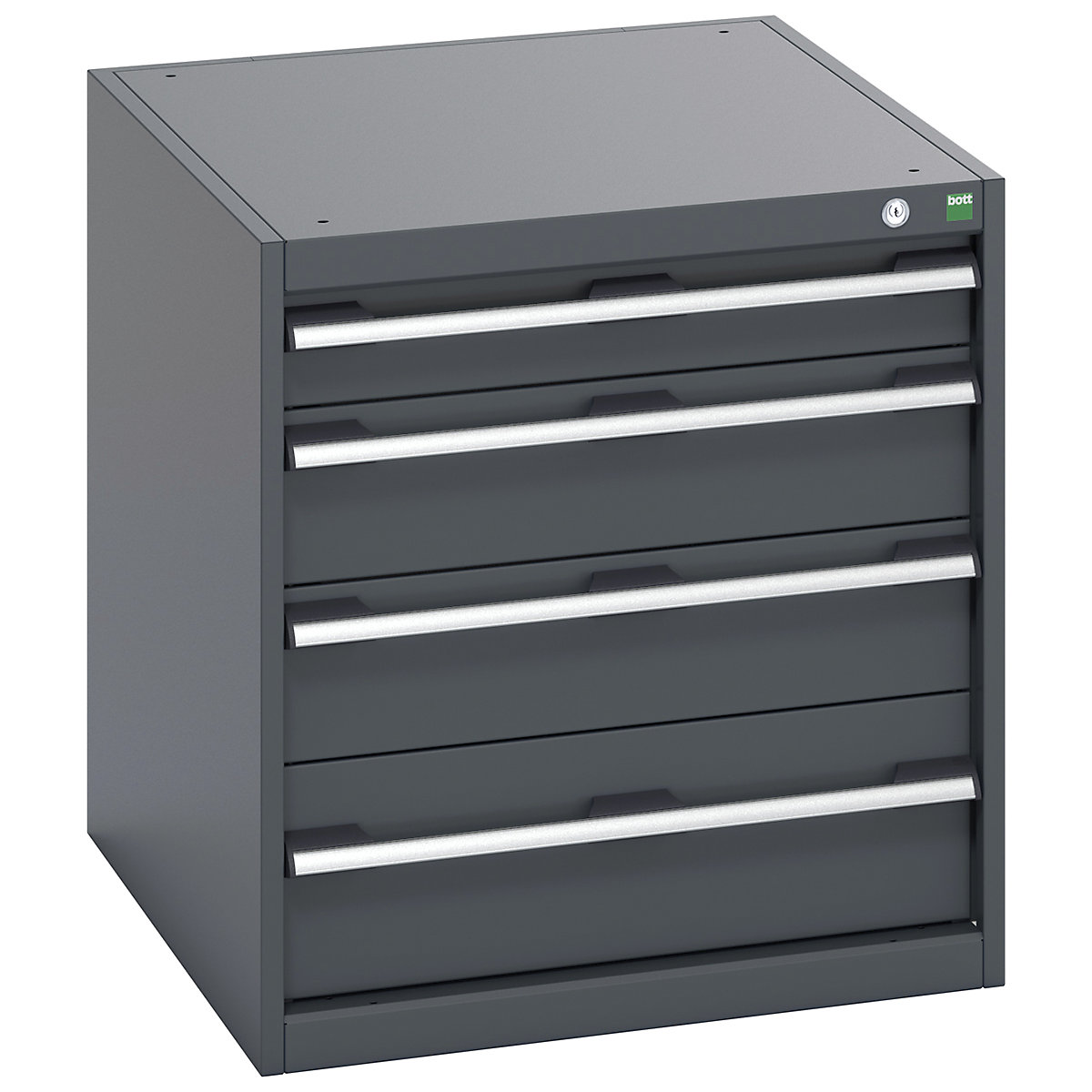 Bott Cubio Cabinets | 650mm Wide, Bott Cubio Cabinets | 650mm Wide, Bott Cubio Cabinet | 4 Drawers | 700h x 650w x 750d mm | Dark Grey Doors | Dark Grey Housing-0