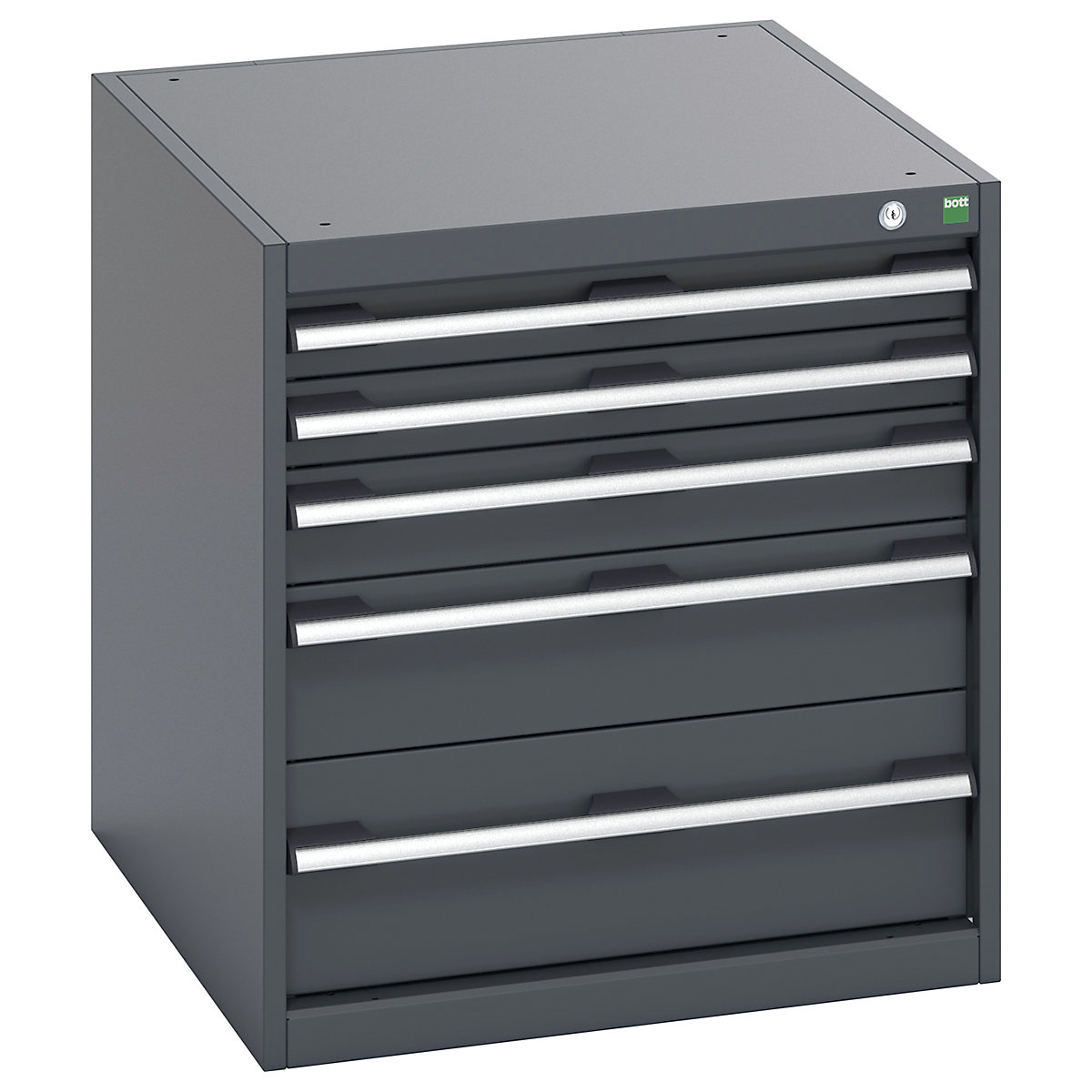 Bott Cubio Cabinets | 650mm Wide, Bott Cubio Cabinets | 650mm Wide, Bott Cubio Cabinet | 5 Drawers | 700h x 650w x 750d mm | Dark Grey Doors | Dark Grey Housing-0
