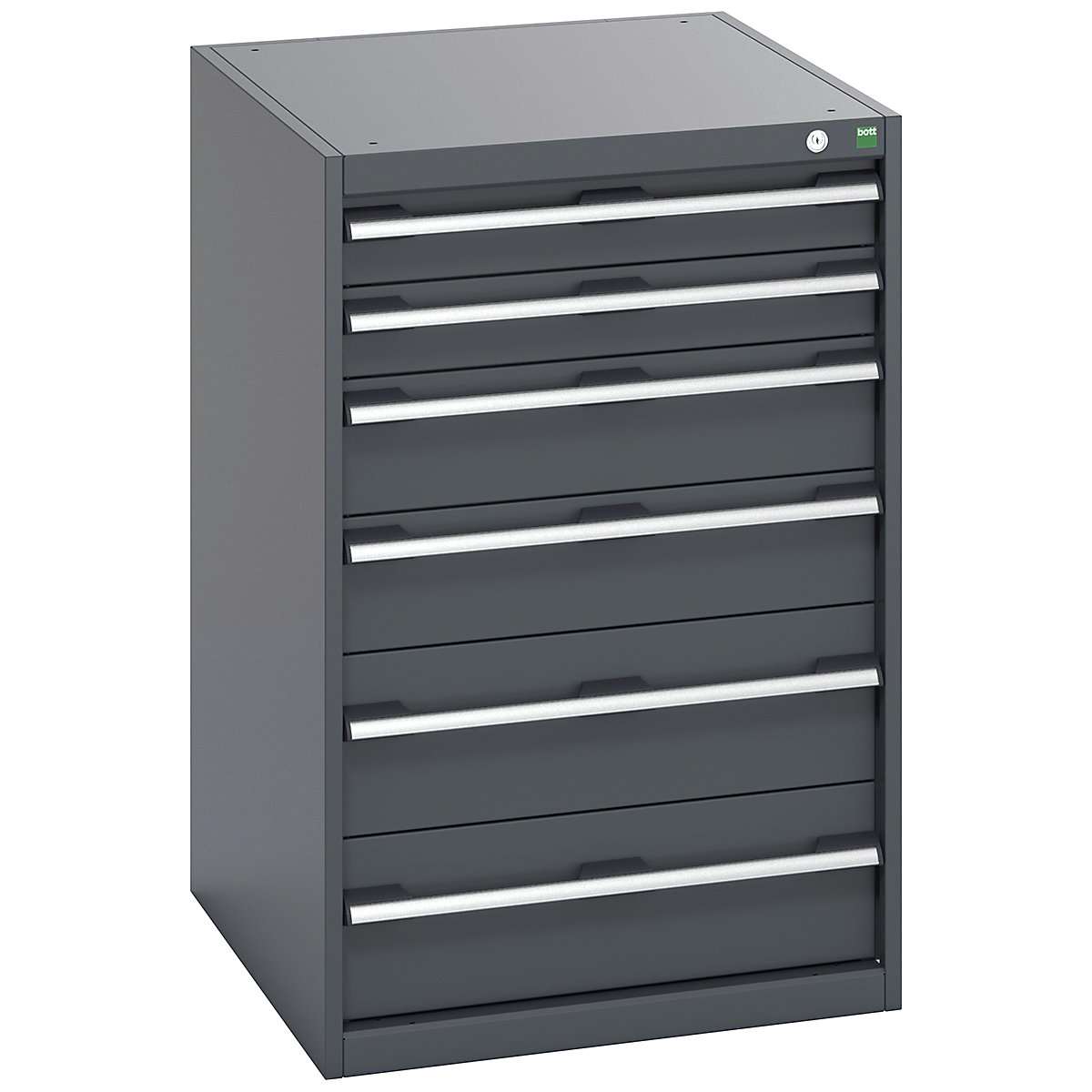 Bott Cubio Cabinets | 650mm Wide, Bott Cubio Cabinets | 650mm Wide, Bott Cubio Cabinet | 6 Drawers | 1000h x 650w x 750d mm | Dark Grey Doors | Dark Grey Housing-0