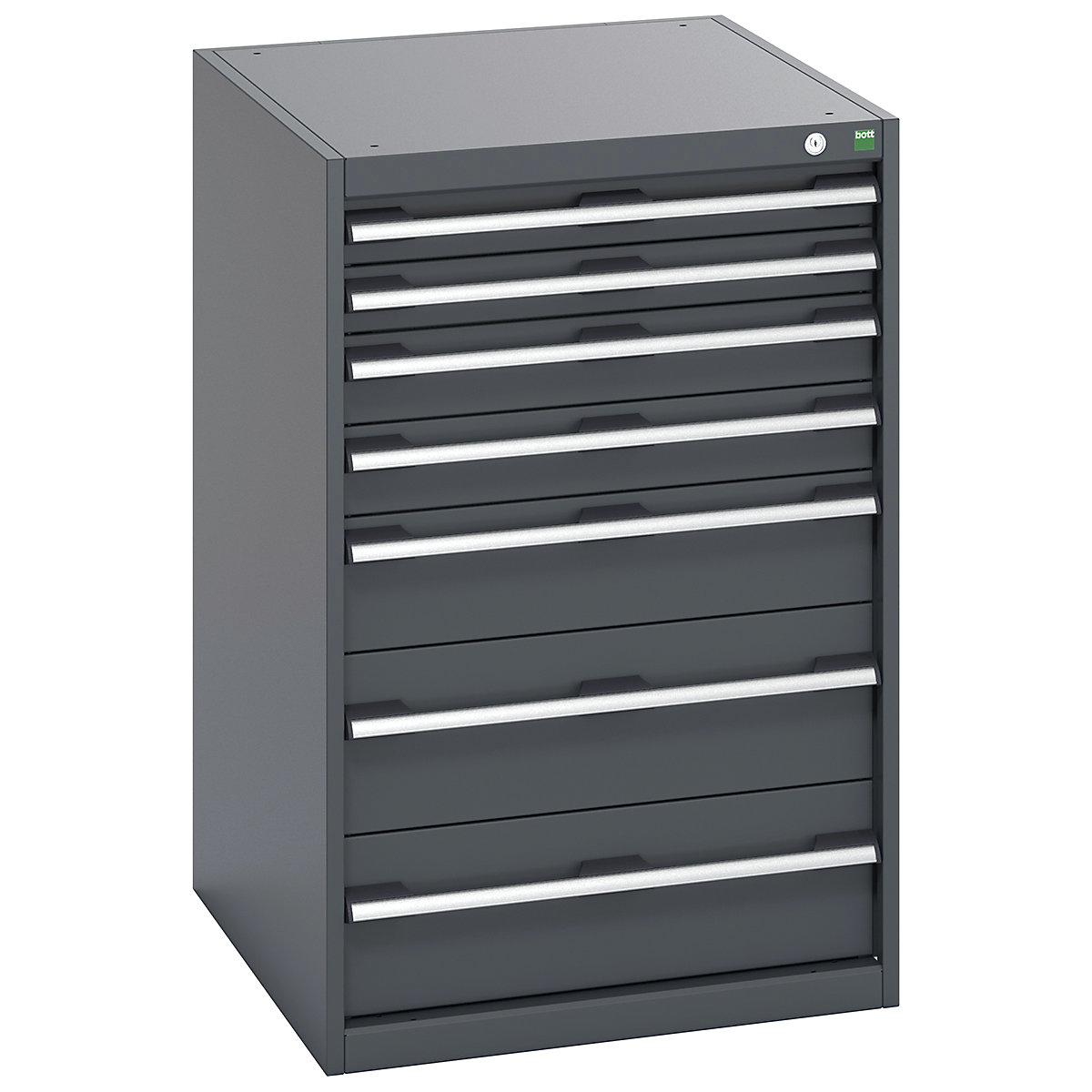 Bott Cubio Cabinets | 650mm Wide, Bott Cubio Cabinets | 650mm Wide, Bott Cubio Cabinet | 7 Drawers | 1000h x 650w x 750d mm | Dark Grey Doors | Dark Grey Housing-0