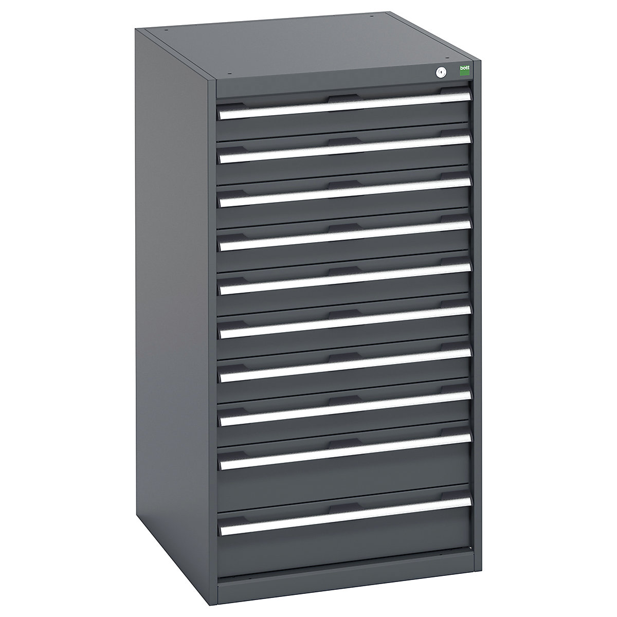 Bott Cubio Cabinets | 650mm Wide, Bott Cubio Cabinets | 650mm Wide, Bott Cubio Cabinet | 10 Drawers | 1200h x 650w x 750d mm | Dark Grey Doors | Dark Grey Housing-0