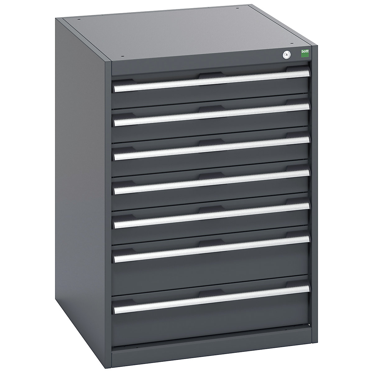 Bott Cubio Cabinets | 650mm Wide, Bott Cubio Cabinets | 650mm Wide, Bott Cubio Cabinet | 7 Drawers | 900h x 650w x 750d mm | Dark Grey Doors | Dark Grey Housing-0