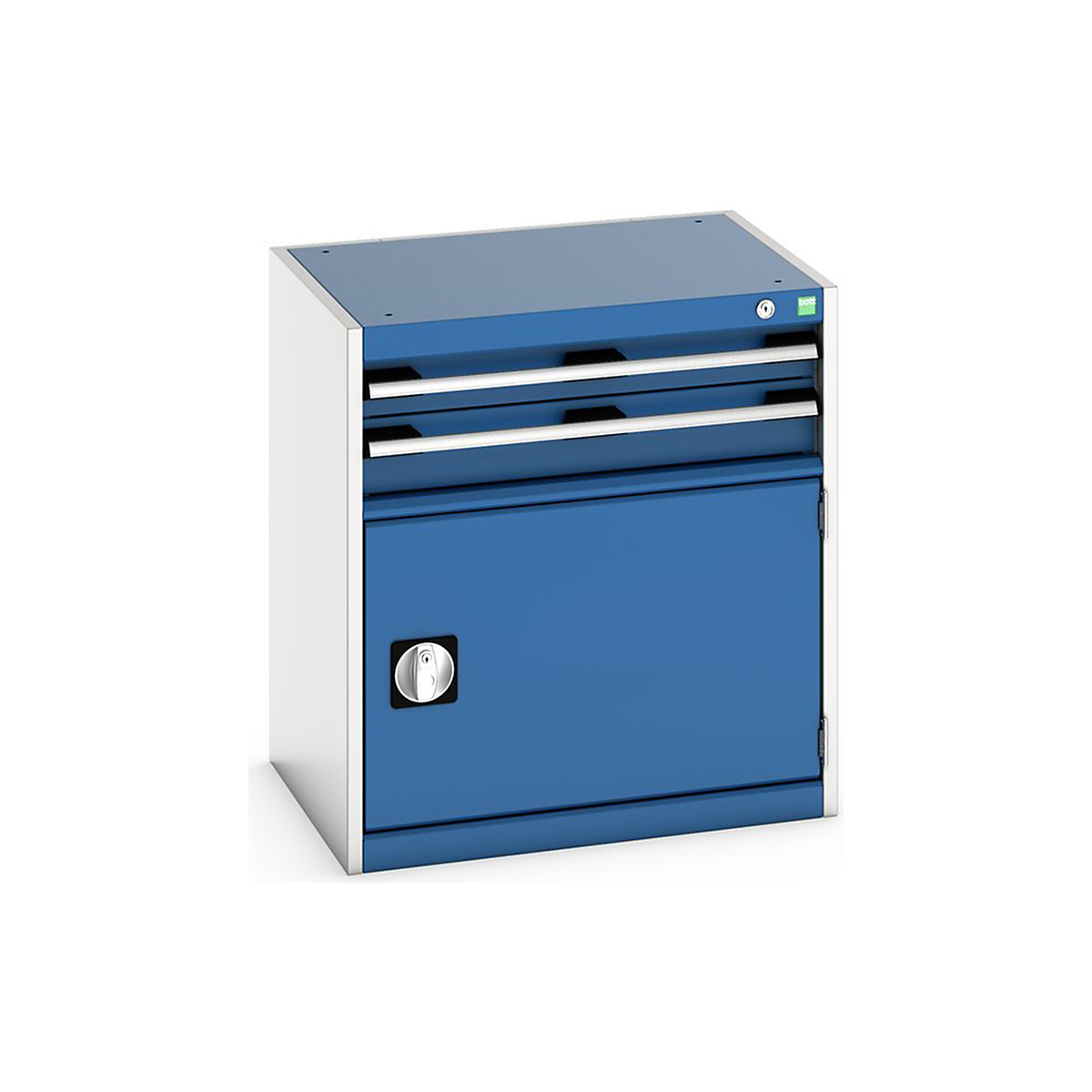 Bott Cubio Cabinets | 650mm Wide, Bott Cubio Cabinets | 650mm Wide, Bott Cubio Cabinet | 1 Door & 2 Drawers | 700h x 650w x 525d mm | Blue-0