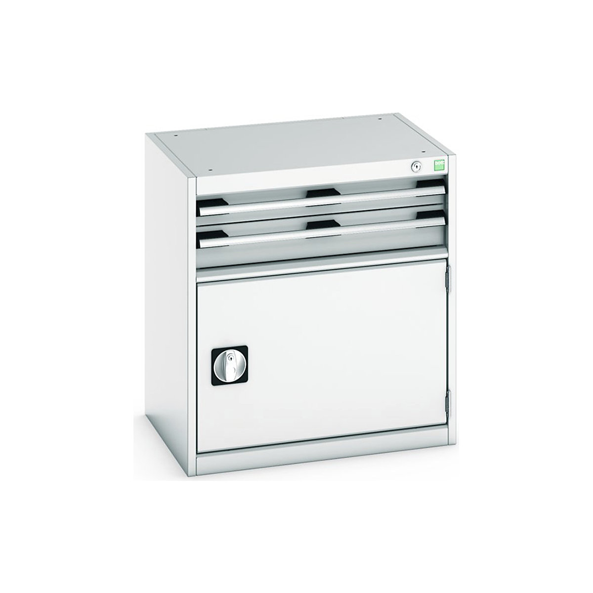 Bott Cubio Cabinets | 650mm Wide, Bott Cubio Cabinets | 650mm Wide, Bott Cubio Cabinet | 1 Door & 2 Drawers | 700h x 650w x 525d mm | Light Grey-0