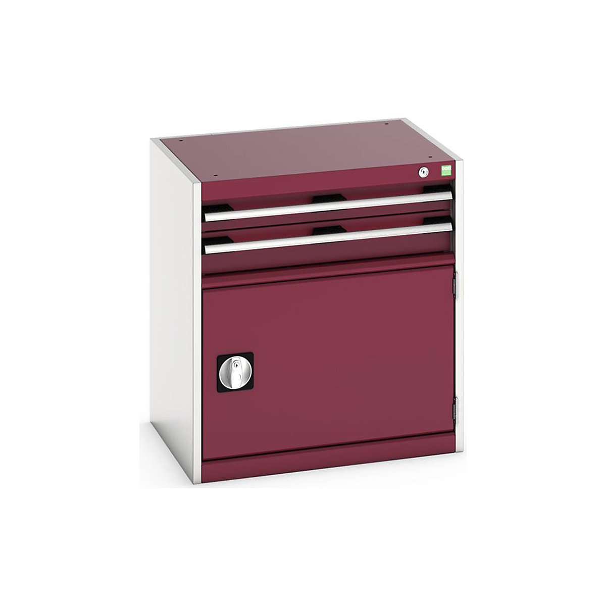 Bott Cubio Cabinets | 650mm Wide, Bott Cubio Cabinets | 650mm Wide, Bott Cubio Cabinet | 1 Door & 2 Drawers | 700h x 650w x 525d mm | Red-0