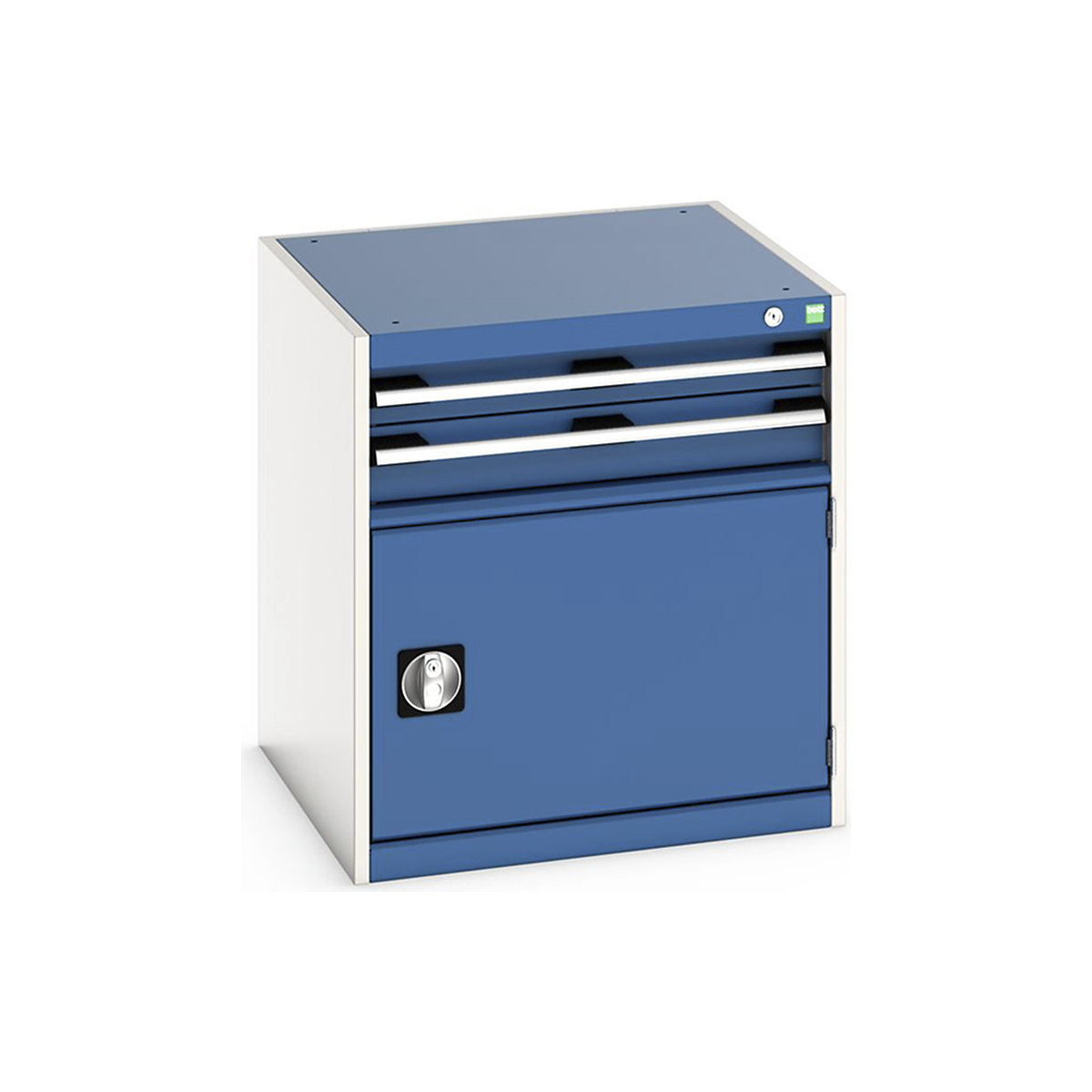 Bott Cubio Cabinets | 650mm Wide, Bott Cubio Cabinets | 650mm Wide, Bott Cubio Cabinet | 1 Door & 2 Drawers | 700h x 650w x 650d mm | Blue-0