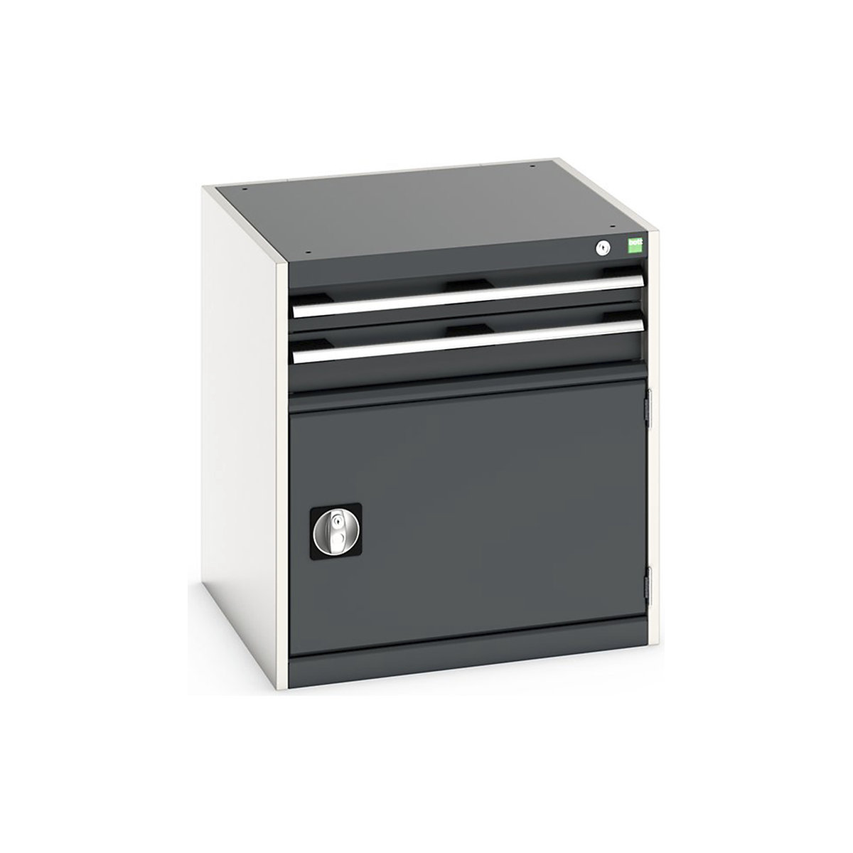 Bott Cubio Cabinets | 650mm Wide, Bott Cubio Cabinets | 650mm Wide, Bott Cubio Cabinet | 1 Door & 2 Drawers | 700h x 650w x 650d mm | Dark Grey-0