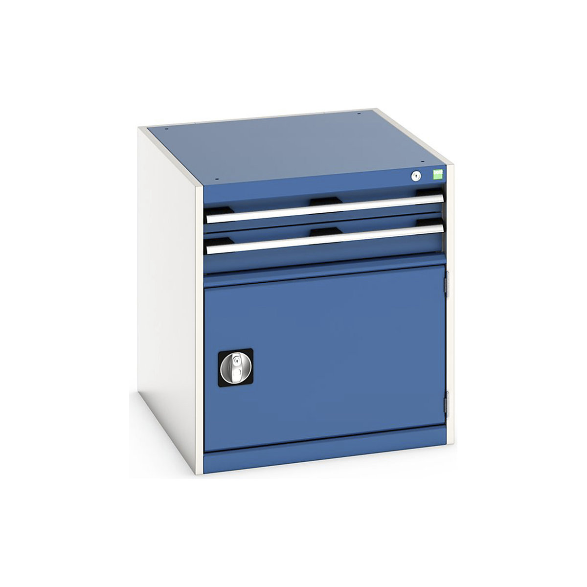 Bott Cubio Cabinets | 650mm Wide, Bott Cubio Cabinets | 650mm Wide, Bott Cubio Cabinet | 1 Door & 2 Drawers | 700h x 650w x 750d mm | Blue-0