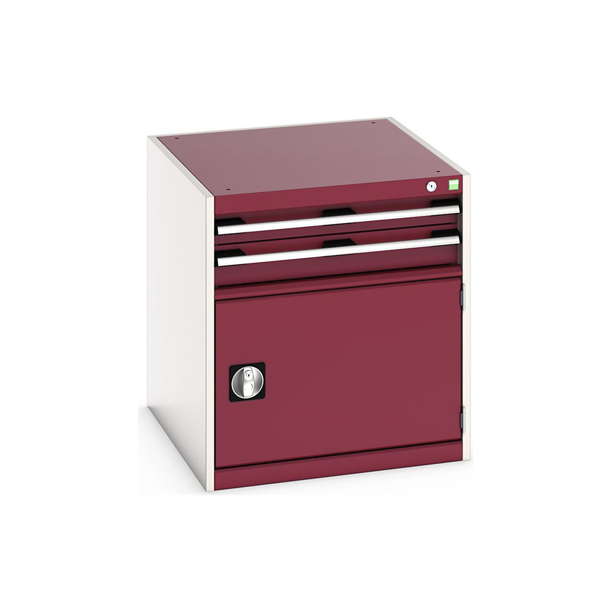 Bott Cubio Cabinets | 650mm Wide, Bott Cubio Cabinets | 650mm Wide, Bott Cubio Cabinet | 1 Door & 2 Drawers | 700h x 650w x 750d mm | Red-0