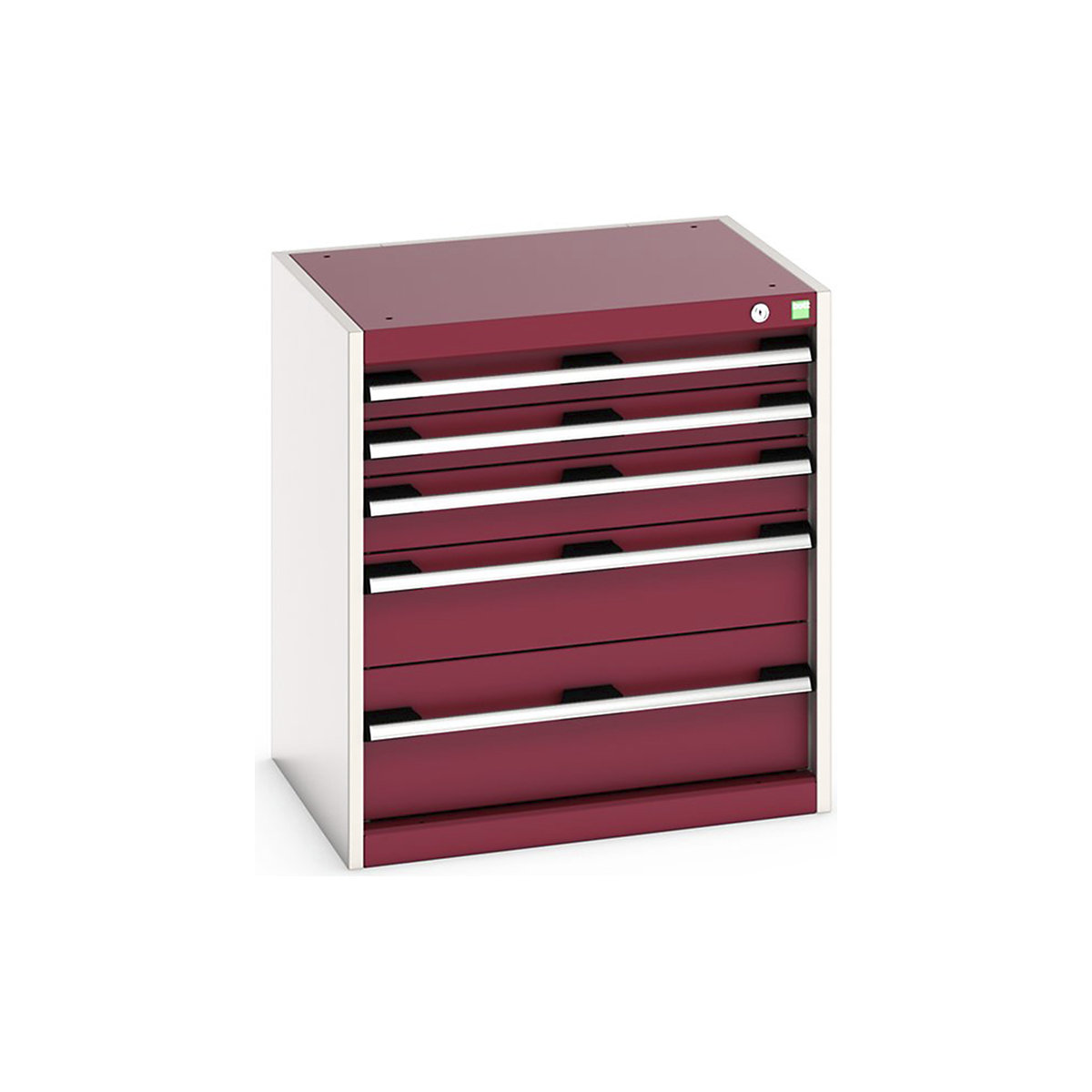 Bott Cubio Cabinets | 650mm Wide, Bott Cubio Cabinets | 650mm Wide, Bott Cubio Cabinet | 5 Drawers | 700h x 650w x 525d mm | Red-0