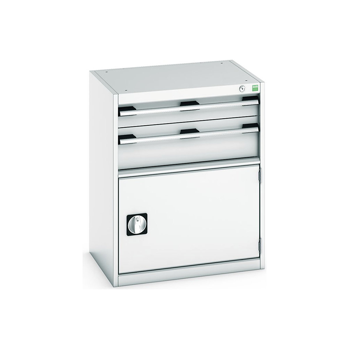 Bott Cubio Cabinets | 650mm Wide, Bott Cubio Cabinets | 650mm Wide, Bott Cubio Cabinet | 1 Door & 2 Drawers | 800h x 650w x 525d mm | Light Grey-0