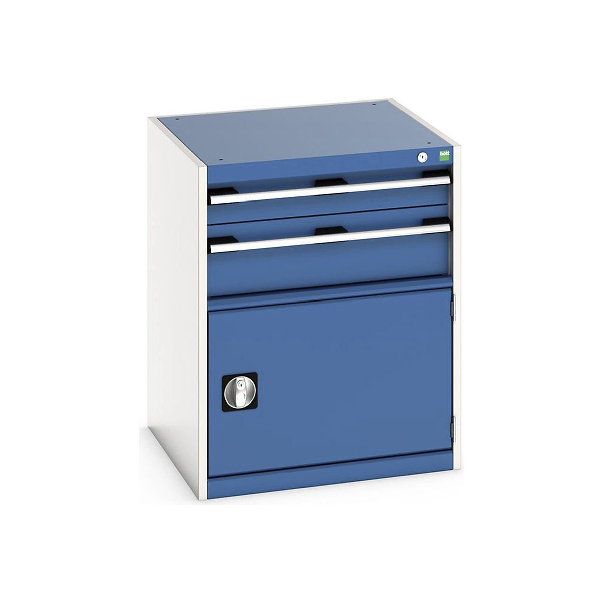 Bott Cubio Cabinets | 650mm Wide, Bott Cubio Cabinets | 650mm Wide, Bott Cubio Cabinet | 1 Door & 2 Drawers | 800h x 650w x 650d mm | Blue-0