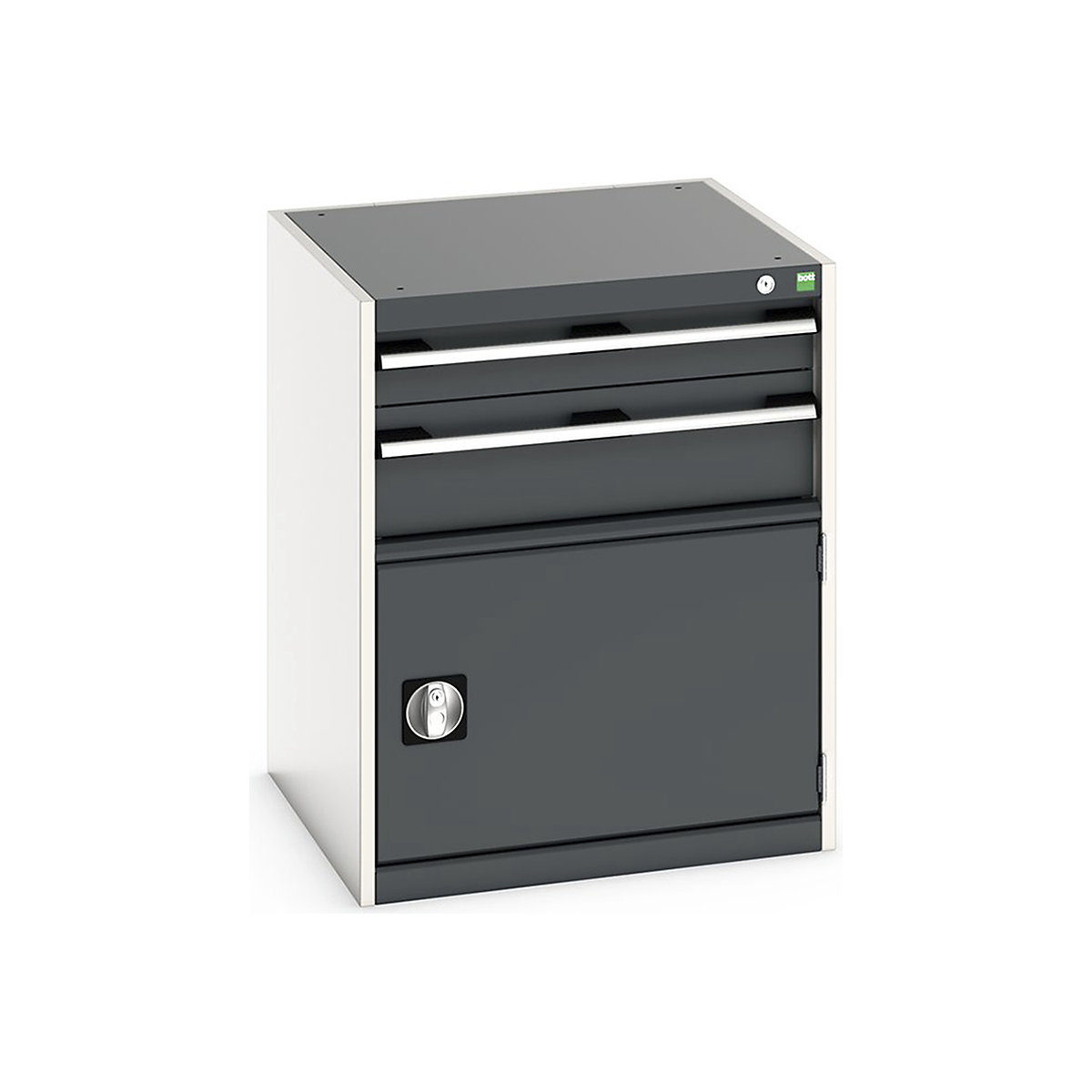 Bott Cubio Cabinets | 650mm Wide, Bott Cubio Cabinets | 650mm Wide, Bott Cubio Cabinet | 1 Door & 2 Drawers | 800h x 650w x 650d mm | Dark Grey-0