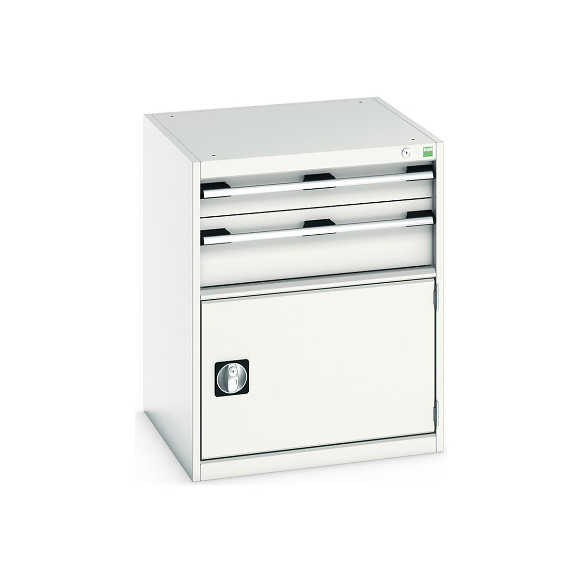 Bott Cubio Cabinets | 650mm Wide, Bott Cubio Cabinets | 650mm Wide, Bott Cubio Cabinet | 1 Door & 2 Drawers | 800h x 650w x 650d mm | Light Grey-0