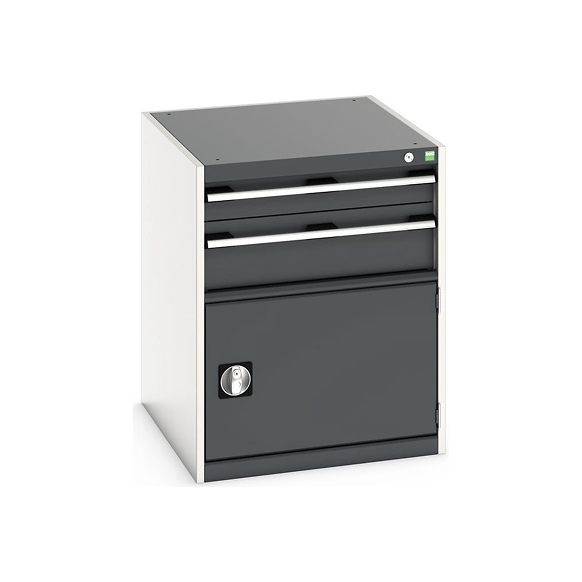 Bott Cubio Cabinets | 650mm Wide, Bott Cubio Cabinets | 650mm Wide, Bott Cubio Cabinet | 1 Door & 2 Drawers | 800h x 650w x 750d mm | Dark Grey-0