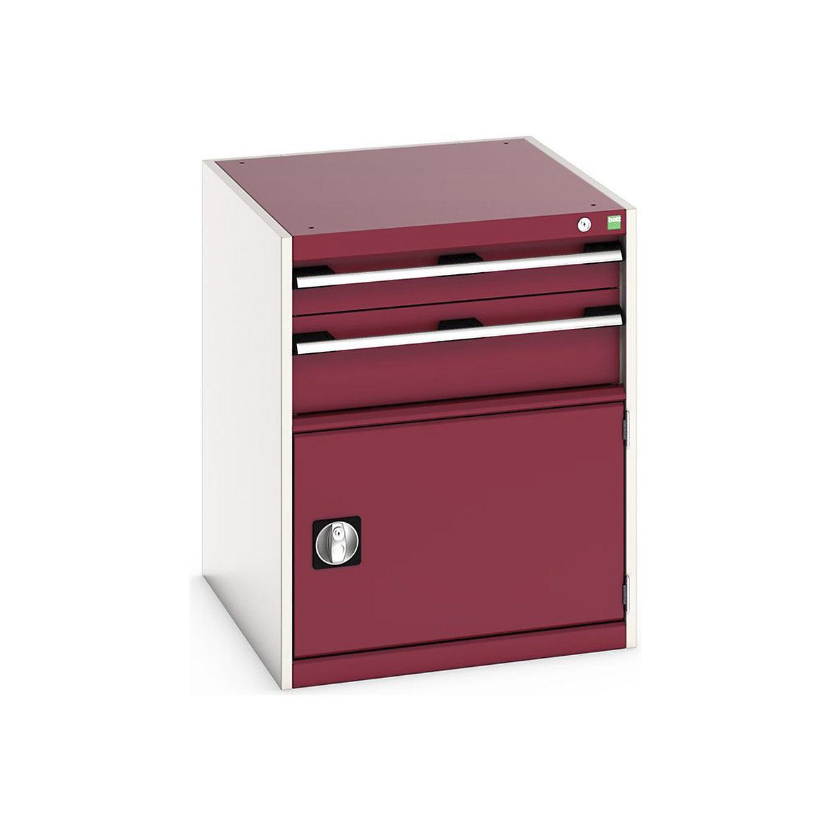 Bott Cubio Cabinets | 650mm Wide, Bott Cubio Cabinets | 650mm Wide, Bott Cubio Cabinet | 1 Door & 2 Drawers | 800h x 650w x 750d mm | Red-0