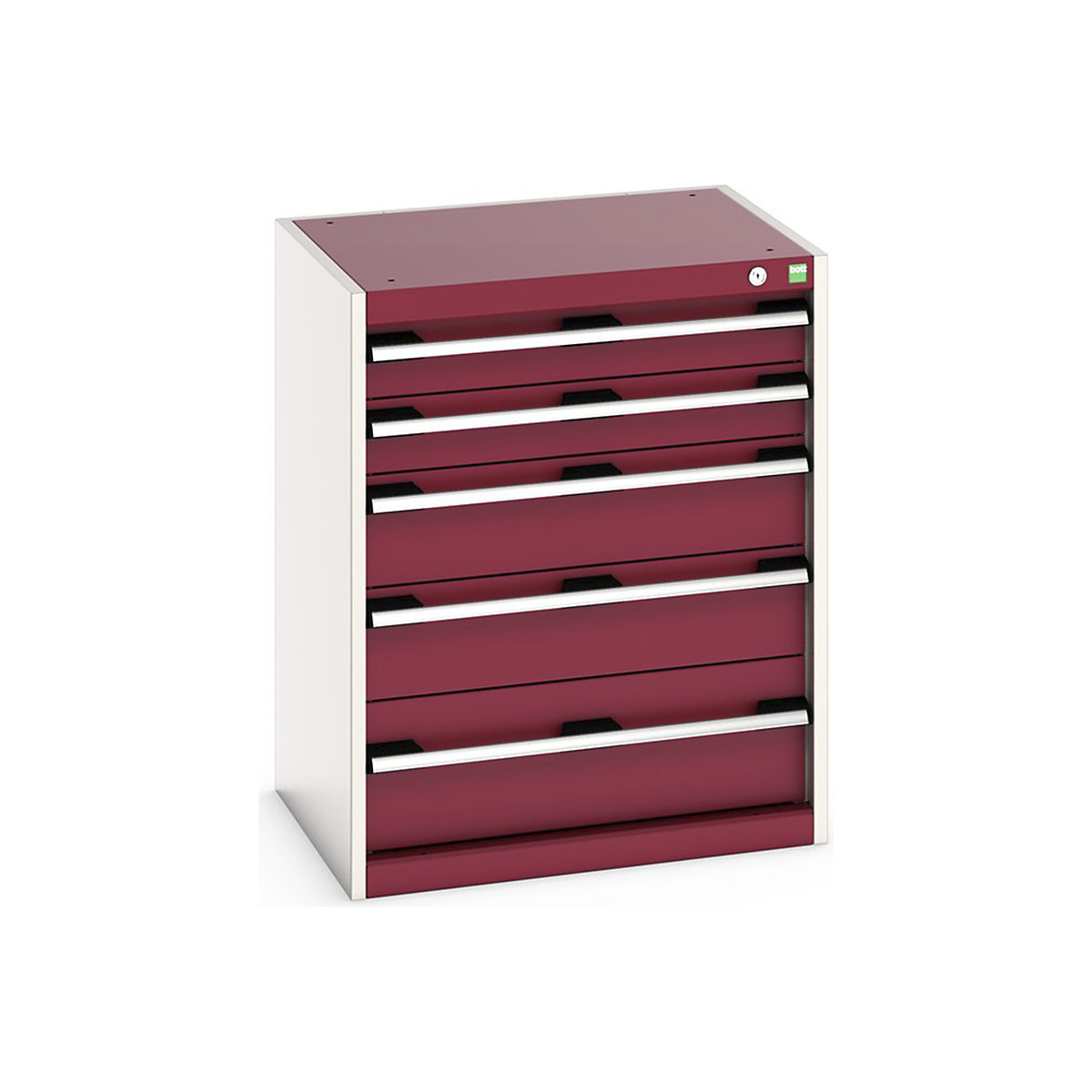 Bott Cubio Cabinets | 650mm Wide, Bott Cubio Cabinets | 650mm Wide, Bott Cubio Cabinet | 5 Drawers | 800h x 650w x 525d mm | Red-0