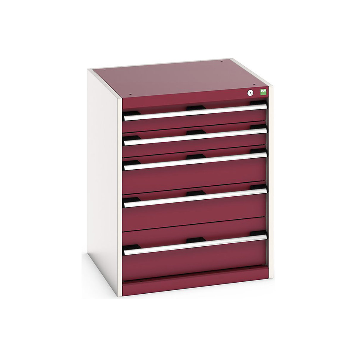 Bott Cubio Cabinets | 650mm Wide, Bott Cubio Cabinets | 650mm Wide, Bott Cubio Cabinet | 5 Drawers | 800h x 650w x 650d mm | Red-0