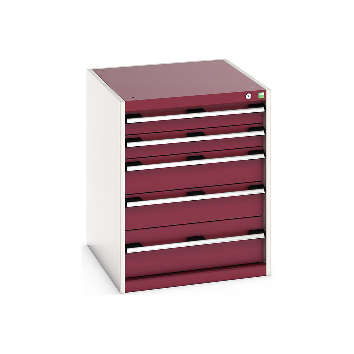 Bott Cubio Cabinets | 650mm Wide, Bott Cubio Cabinets | 650mm Wide, Bott Cubio Cabinet | 5 Drawers | 800h x 650w x 750d mm | Red-0