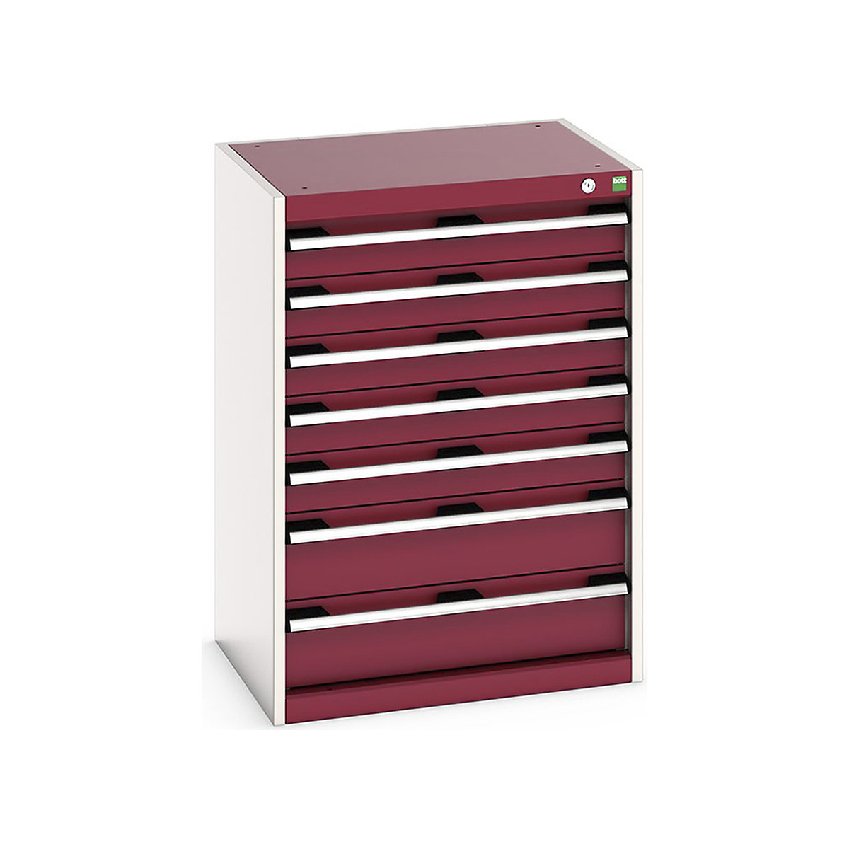 Bott Cubio Cabinets | 650mm Wide, Bott Cubio Cabinets | 650mm Wide, Bott Cubio Cabinet | 7 Drawers | 900h x 650w x 525d mm | Red-0