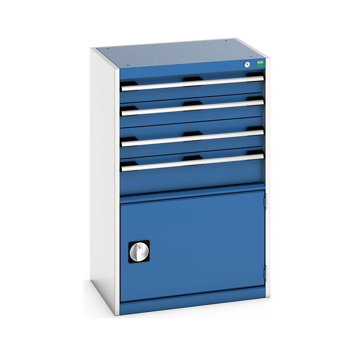 Bott Cubio Cabinets | 650mm Wide, Bott Cubio Cabinets | 650mm Wide, Bott Cubio Cabinet | 1 Door & 4 Drawers | 1000h x 650w x 525d mm | Blue-0