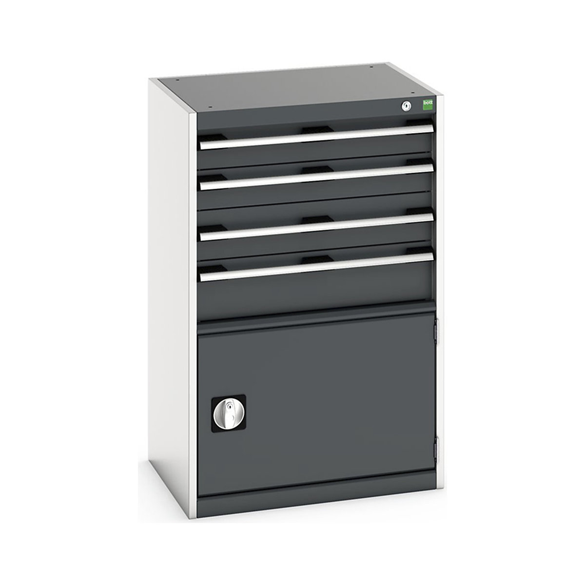 Bott Cubio Cabinets | 650mm Wide, Bott Cubio Cabinets | 650mm Wide, Bott Cubio Cabinet | 1 Door & 4 Drawers | 1000h x 650w x 525d mm | Dark Grey-0