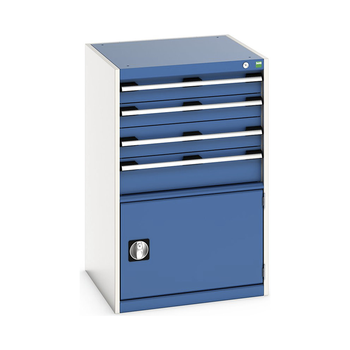 Bott Cubio Cabinets | 650mm Wide, Bott Cubio Cabinets | 650mm Wide, Bott Cubio Cabinet | 1 Door & 4 Drawers | 1000h x 650w x 650d mm | Blue-0