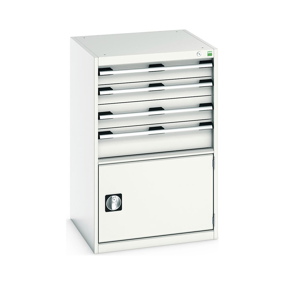 Bott Cubio Cabinets | 650mm Wide, Bott Cubio Cabinets | 650mm Wide, Bott Cubio Cabinet | 1 Door & 4 Drawers | 1000h x 650w x 650d mm | Light Grey-0