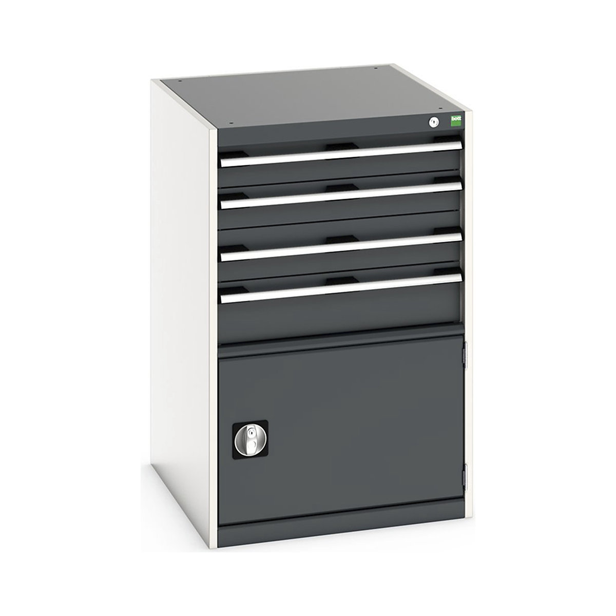 Bott Cubio Cabinets | 650mm Wide, Bott Cubio Cabinets | 650mm Wide, Bott Cubio Cabinet | 1 Door & 4 Drawers | 1000h x 650w x 750d mm | Dark Grey-0
