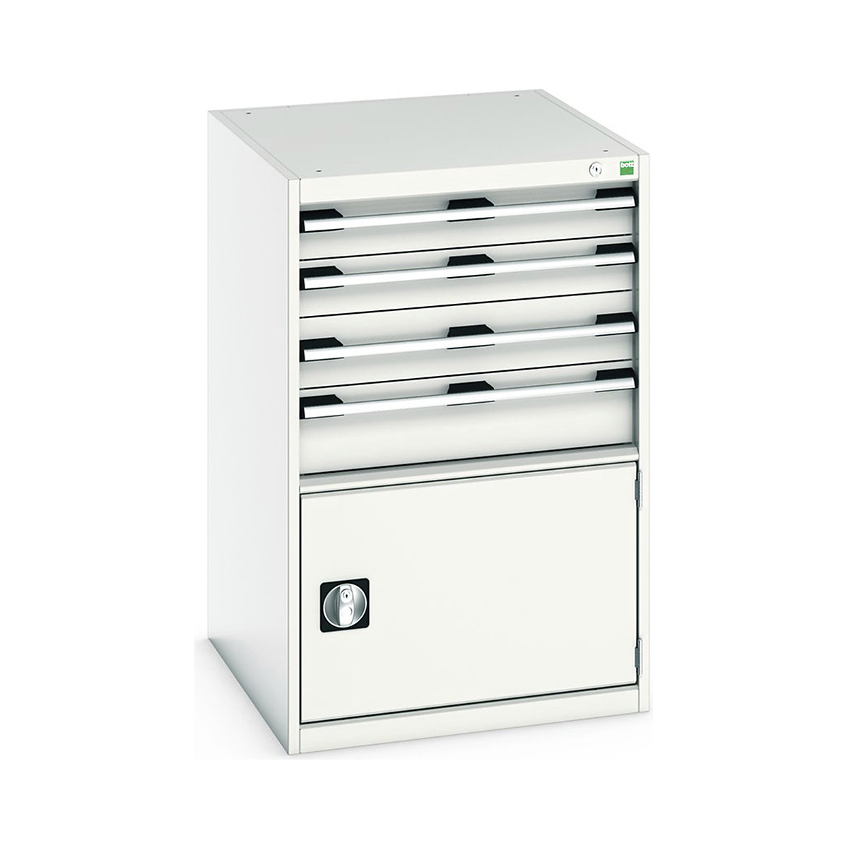 Bott Cubio Cabinets | 650mm Wide, Bott Cubio Cabinets | 650mm Wide, Bott Cubio Cabinet | 1 Door & 4 Drawers | 1000h x 650w x 750d mm | Light Grey-0