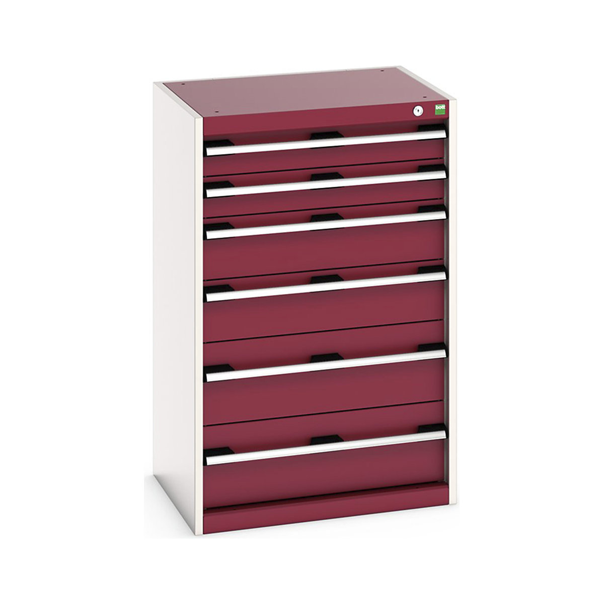 Bott Cubio Cabinets | 650mm Wide, Bott Cubio Cabinets | 650mm Wide, Bott Cubio Cabinet | 6 Drawers | 1000h x 650w x 525d mm | Red-0