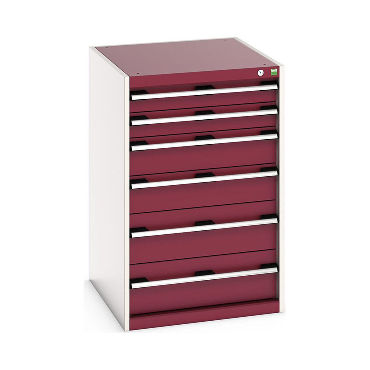 Bott Cubio Cabinets | 650mm Wide, Bott Cubio Cabinets | 650mm Wide, Bott Cubio Cabinet | 6 Drawers | 1000h x 650w x 750d mm | Red-0