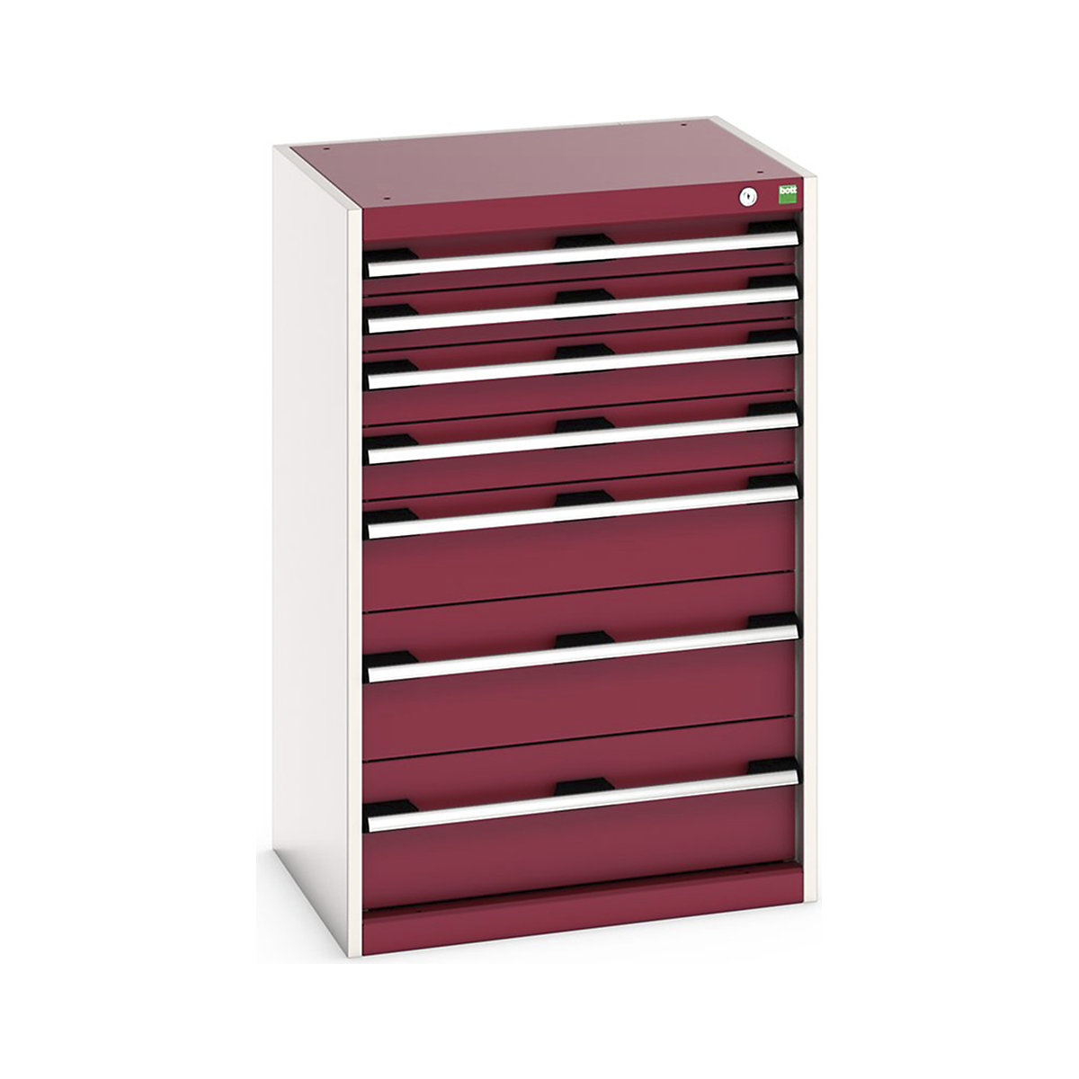 Bott Cubio Cabinets | 650mm Wide, Bott Cubio Cabinets | 650mm Wide, Bott Cubio Cabinet | 7 Drawers | 1000h x 650w x 525d mm | Red-0