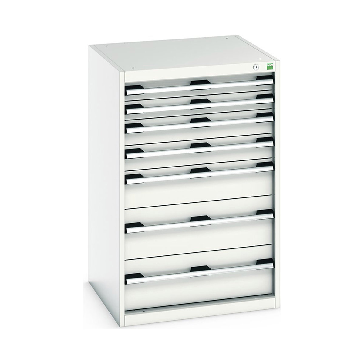 Bott Cubio Cabinets | 650mm Wide, Bott Cubio Cabinets | 650mm Wide, Bott Cubio Cabinet | 7 Drawers | 1000h x 650w x 650d mm | Light Grey-0