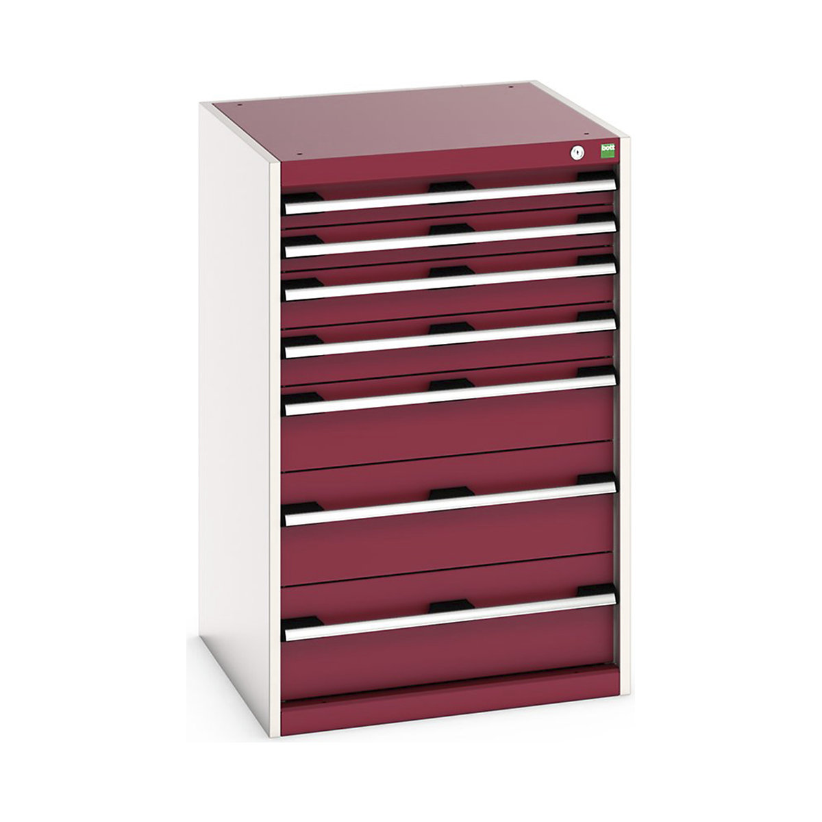 Bott Cubio Cabinets | 650mm Wide, Bott Cubio Cabinets | 650mm Wide, Bott Cubio Cabinet | 7 Drawers | 1000h x 650w x 650d mm | Red-0