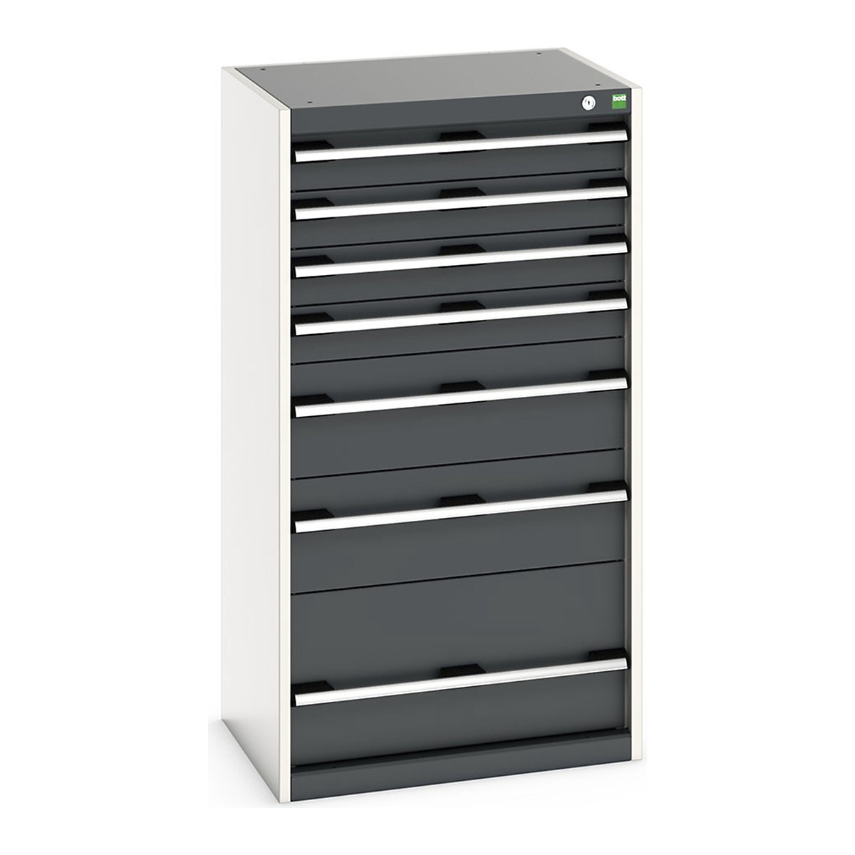 Bott Cubio Cabinets | 650mm Wide, Bott Cubio Cabinets | 650mm Wide, Bott Cubio Cabinet | 7 Drawers | 1200h x 650w x 525d mm | Dark Grey-0