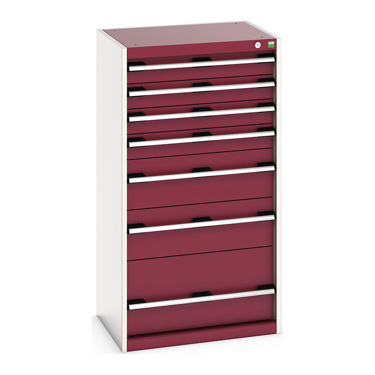 Bott Cubio Cabinets | 650mm Wide, Bott Cubio Cabinets | 650mm Wide, Bott Cubio Cabinet | 7 Drawers | 1200h x 650w x 525d mm | Red-0