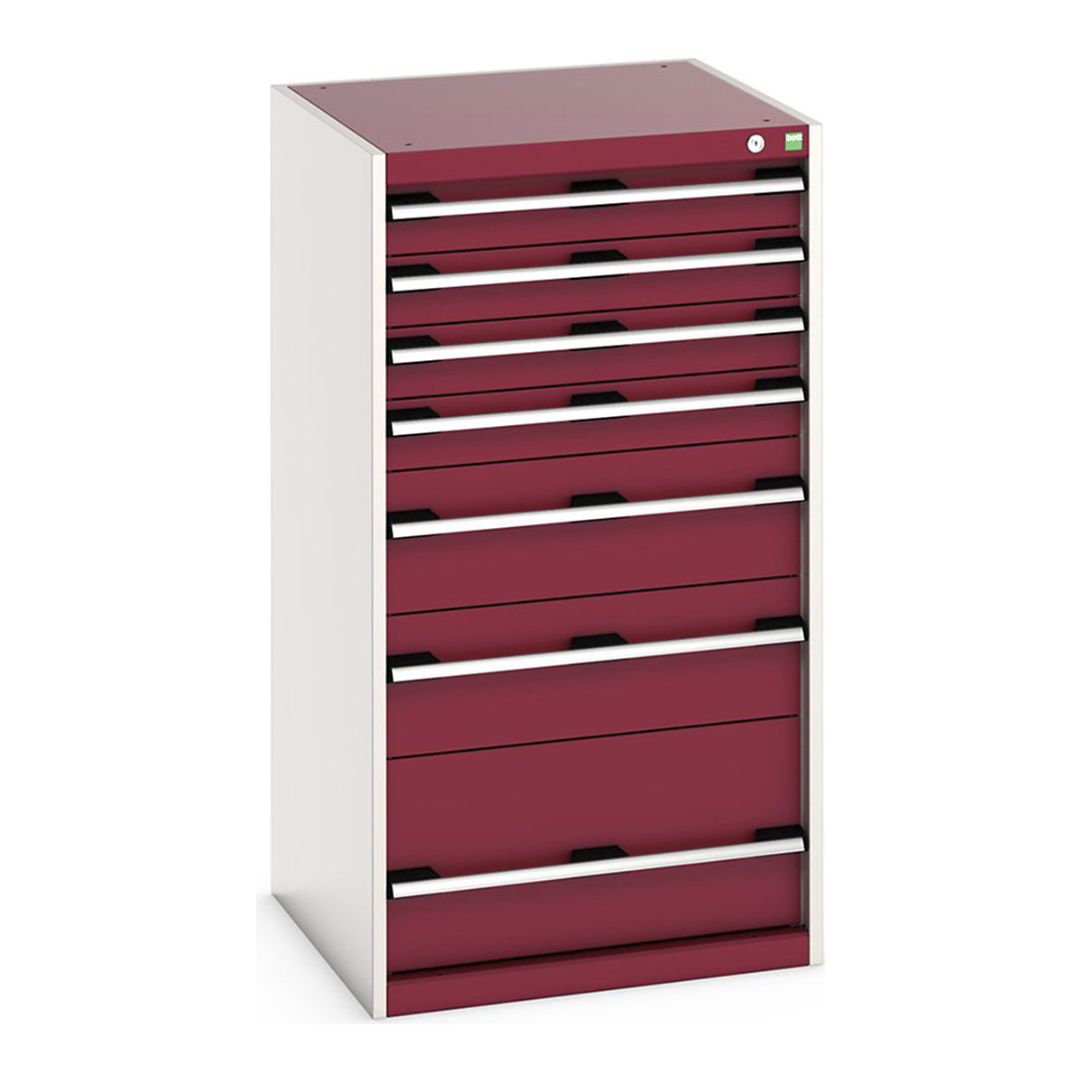 Bott Cubio Cabinets | 650mm Wide, Bott Cubio Cabinets | 650mm Wide, Bott Cubio Cabinet | 7 Drawers | 1200h x 650w x 650d mm | Red-0