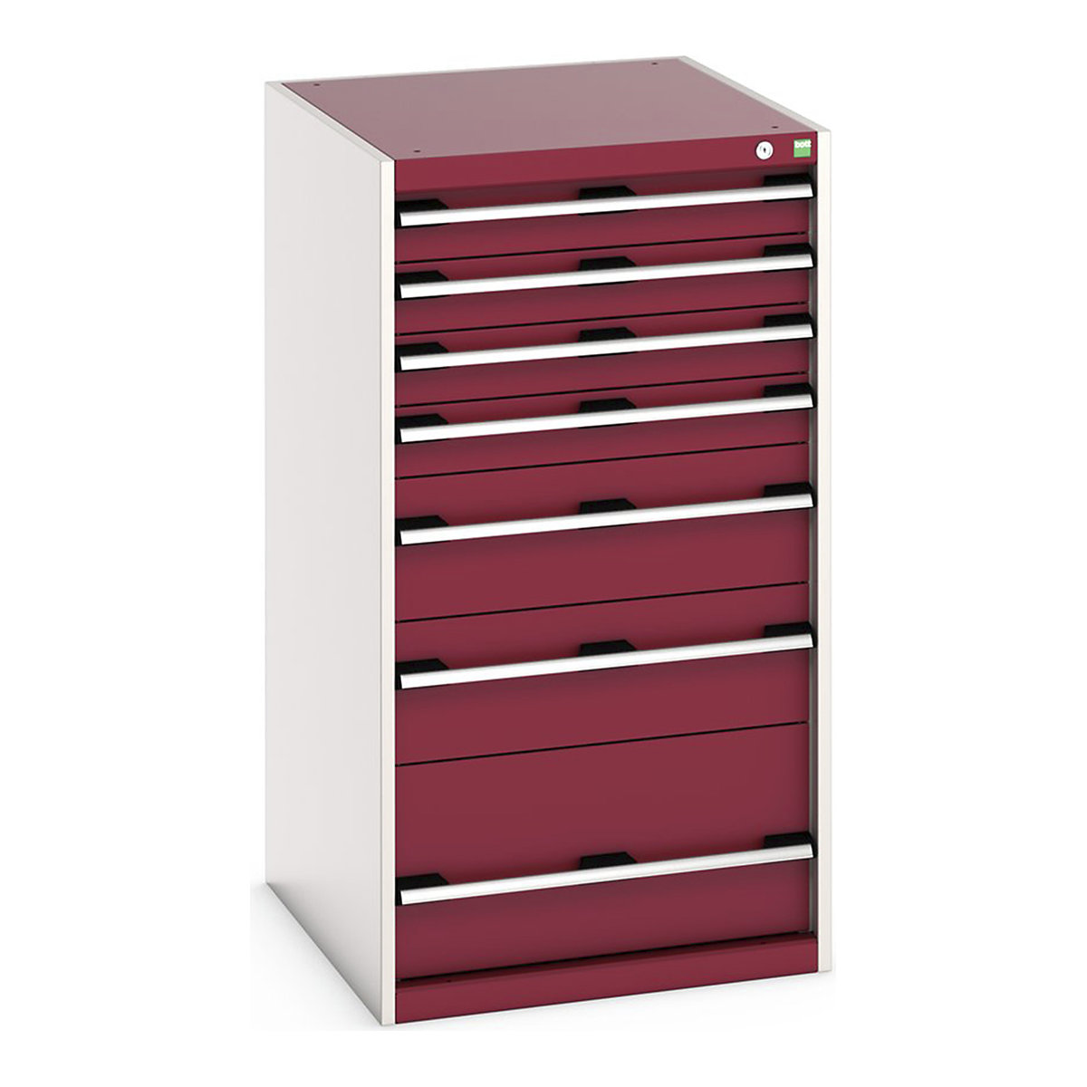 Bott Cubio Cabinets | 650mm Wide, Bott Cubio Cabinets | 650mm Wide, Bott Cubio Cabinet | 7 Drawers | 1200h x 650w x 750d mm | Red-0