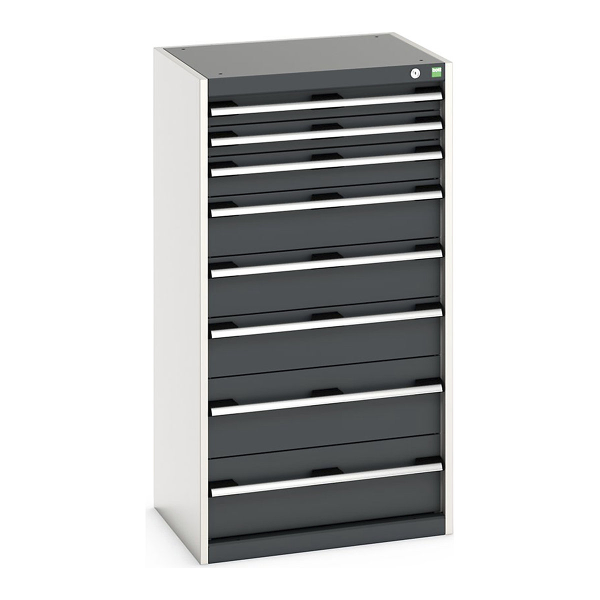 Bott Cubio Cabinets | 650mm Wide, Bott Cubio Cabinets | 650mm Wide, Bott Cubio Cabinet | 8 Drawers | 1200h x 650w x 525d mm | Dark Grey-0