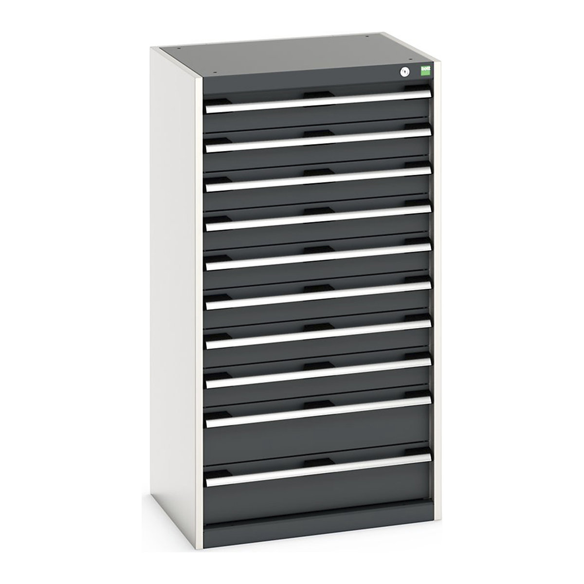 Bott Cubio Cabinets | 650mm Wide, Bott Cubio Cabinets | 650mm Wide, Bott Cubio Cabinet | 10 Drawers | 1200h x 650w x 525d mm | Dark Grey-0