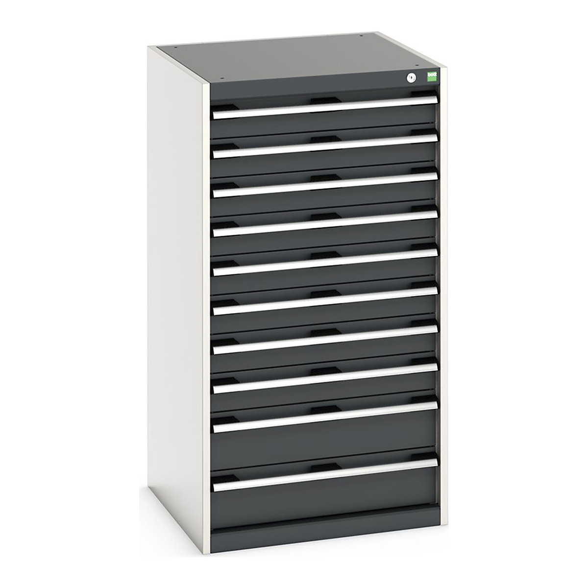 Bott Cubio Cabinets | 650mm Wide, Bott Cubio Cabinets | 650mm Wide, Bott Cubio Cabinet | 10 Drawers | 1200h x 650w x 650d mm | Dark Grey-0