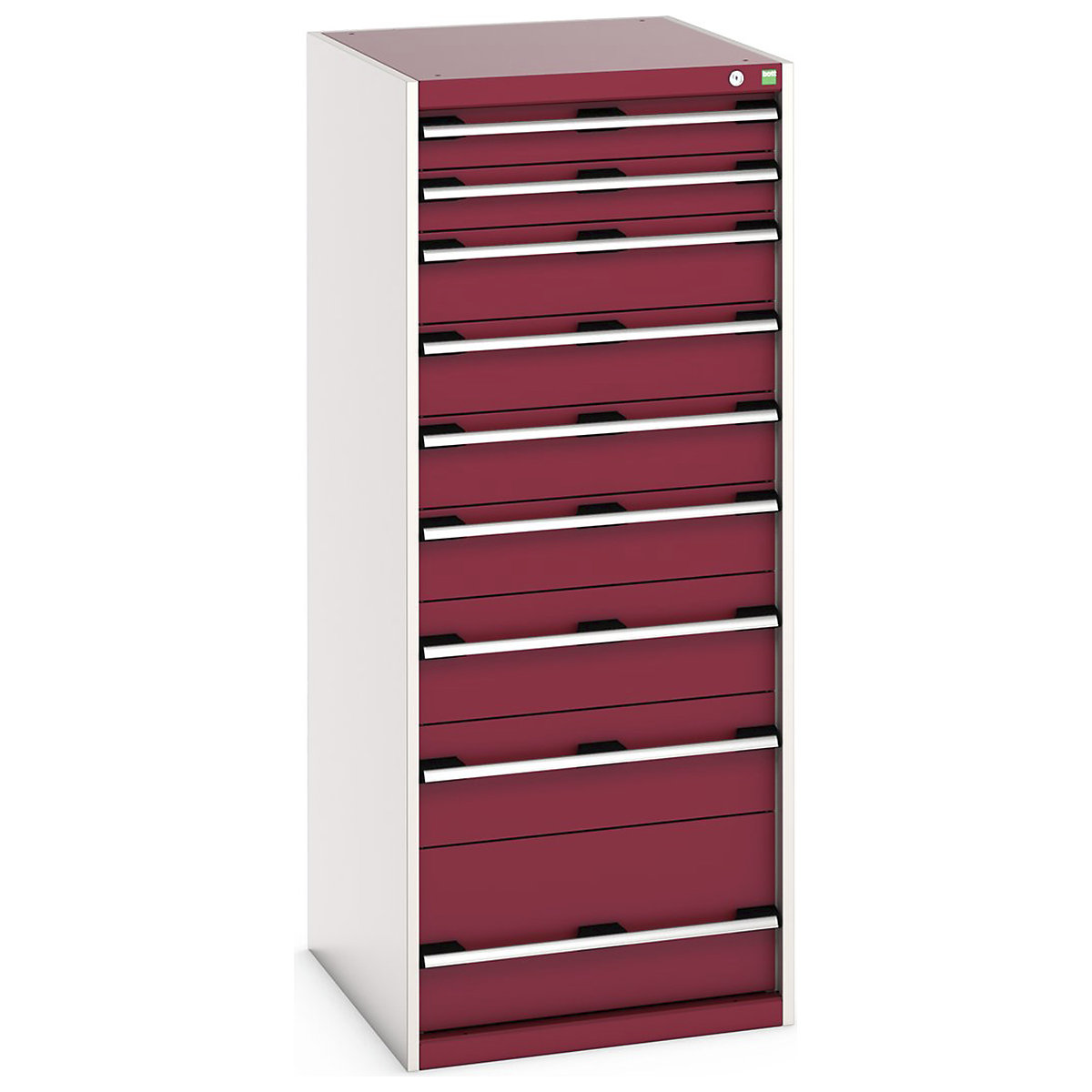 Bott Cubio Cabinets | 650mm Wide, Bott Cubio Cabinets | 650mm Wide, Bott Cubio Cabinet | 9 Drawers | 1600h x 650w x 750d mm | Red-0