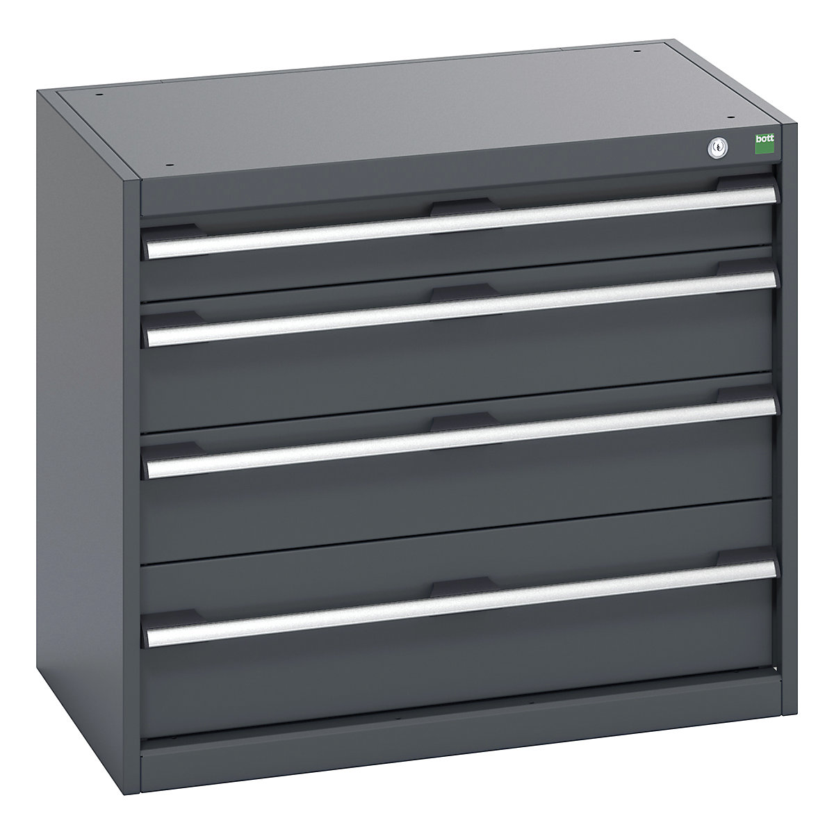 Bott Cubio Cabinets | 800mm Wide, Bott Cubio Cabinets | 800mm Wide, Bott Cubio Cabinet | 4 Drawers | 700h x 800w x 525d mm | Dark Grey Doors | Dark Grey Housing-0