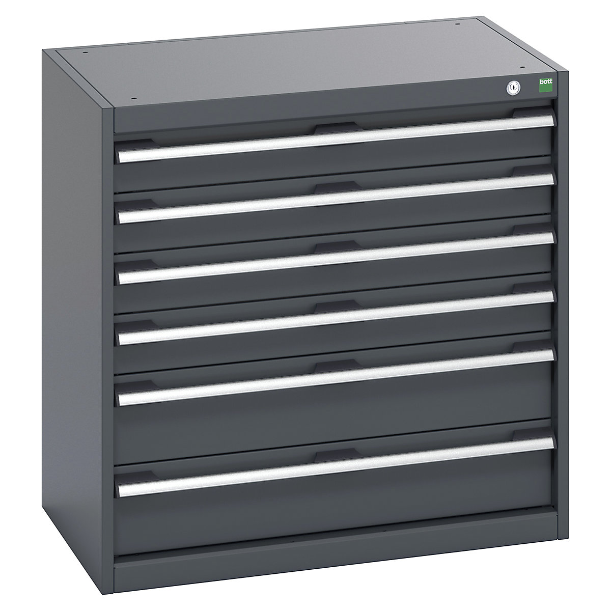 Bott Cubio Cabinets | 800mm Wide, Bott Cubio Cabinets | 800mm Wide, Bott Cubio Cabinet | 6 Drawers | 800h x 800w x 525d mm | Dark Grey Doors | Dark Grey Housing-0