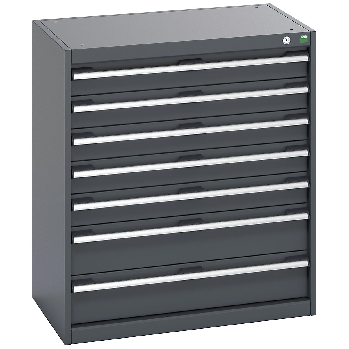 Bott Cubio Cabinets | 800mm Wide, Bott Cubio Cabinets | 800mm Wide, Bott Cubio 7 Drawer Cabinet | 900h x 800w x 525d mm | Dark Grey Doors | Dark Grey Housing-0