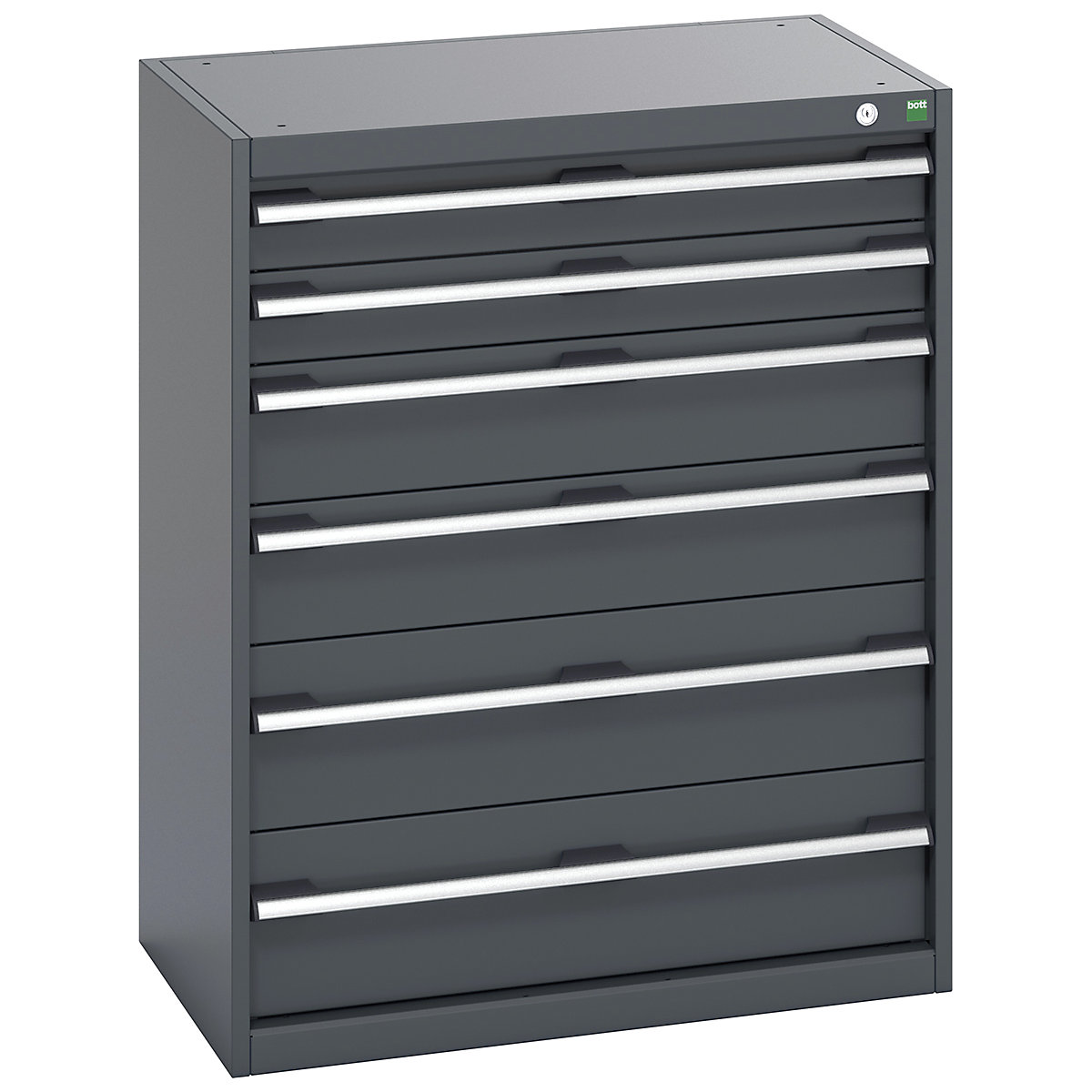 Bott Cubio Cabinets | 800mm Wide, Bott Cubio Cabinets | 800mm Wide, Bott Cubio 6 Drawer Cabinet | 1000h x 800w x 525d mm | Dark Grey Doors | Dark Grey Housing-0