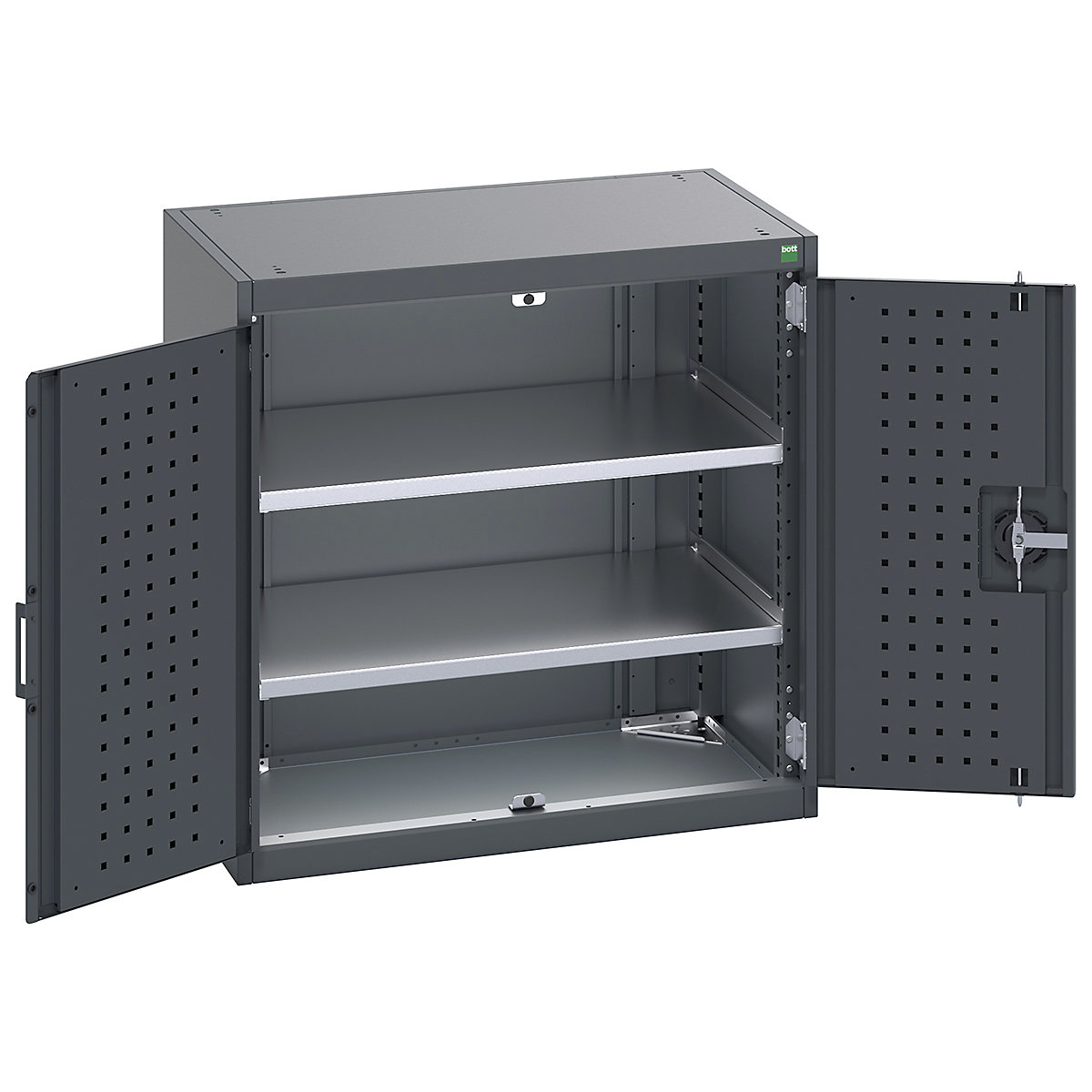 Bott Cubio Cabinets | 800mm Wide, Bott Cubio Cabinets | 800mm Wide, Bott Cubio Cabinet | 2 Door Cupboard | 800h x 800w x 525d mm | Dark Grey Doors | Dark Grey Housing-0